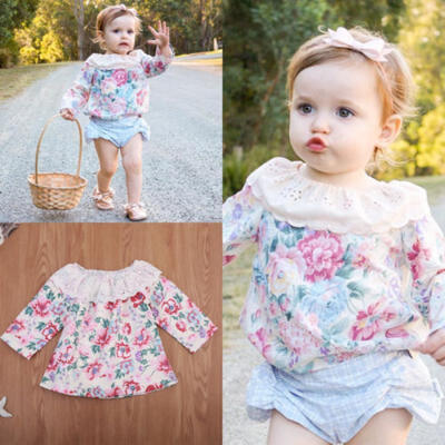 

Infant Baby Girls Clothes Lace Top T Shirt Floral Blouse Outfits Party Xmas Gift