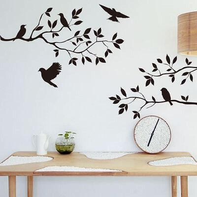 

35x60CM Birds Tree Branches Wall Stickers Vinyl Art Mural Home Room Decor Decals