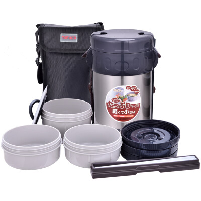 

Taifu high TAFUCO F-2468 stainless steel vacuum insulation lunch box to bring silver white 2L