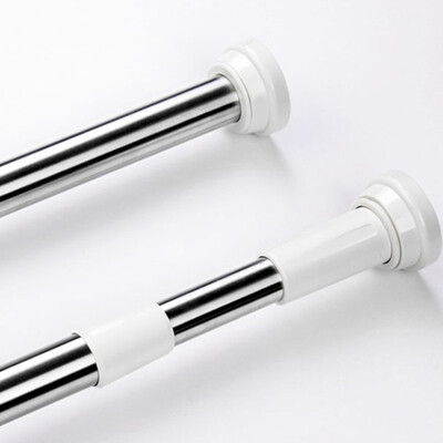 

Mercure guest shower curtain rod stainless steel large round head spring enhanced type punch-free telescopic rod 16m-3m multi-function wardrobe pole curtain curtain curtain rod balcony drying rod