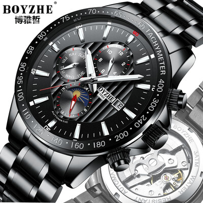 

Luxury Brand Top Mens Fully Automatic Mechanical Watch Hands Night light Multifunctional Mens Business Casual Waterproof Watch
