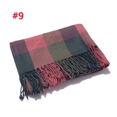 

Women Long Cashmere Winter Wool Blend Soft Warm Scarf Wrap Shawl Plaid Scarf US