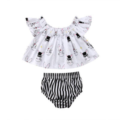 

Newborn Kid Baby Girl Bunny Dress Crop Top Briefs Shorts Outfit Clothes Sundress