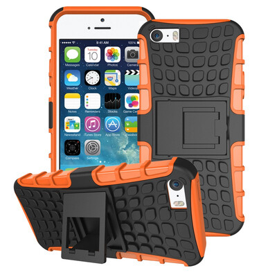 

Fivice iPhone 5 5S SE Case TPU anti-fall tire pattern back clip bracket phone case