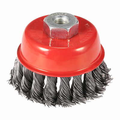 

75mm 3" Steel Wire Wheel Knotted Cup Brush Rotary Steel Wire Brush Crimp Cup Wheel For Angle Grinder