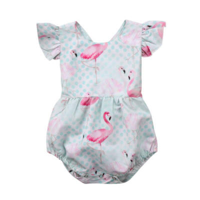 

Cute Newborn Baby Girl Romper Flamingo Bodysuit Sunsuit Summer Clothes Outfits