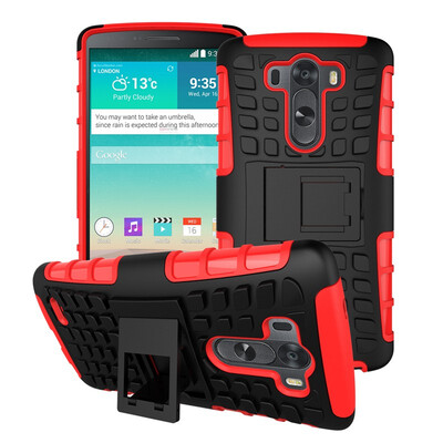 

Fivice LG G3 Case TPU anti-fall tire pattern back clip bracket phone case