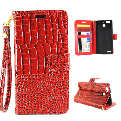 

MOONCASE Crocodile texture PU Leather Flip Wallet Card Slot Bracket Back Case Cover for Huawei G8 mini