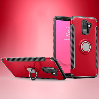 

Fivice Samsung Galaxy J8 2018 case PC metal ring shell magnetic car bracket TPU phone case