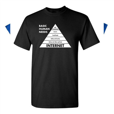 

Basic Human Needs Internet Computer Sarcastic Humor Mens Very Funny T-Shirt