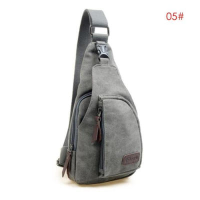 

WANGSCANIS Men Vintage Canvas Leather Satchel Shoulder Sling Chest Bag NEW