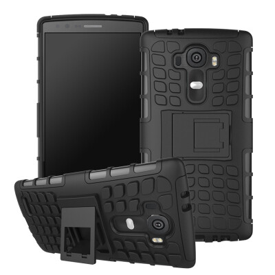 

Fivice LG G4 Case TPU anti-fall tire pattern back clip bracket phone case