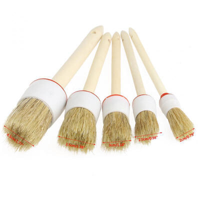 

5Pcs Car Detailing Brushes for Cleaning Dash Trim Seats Wheels Wood Handle gkd