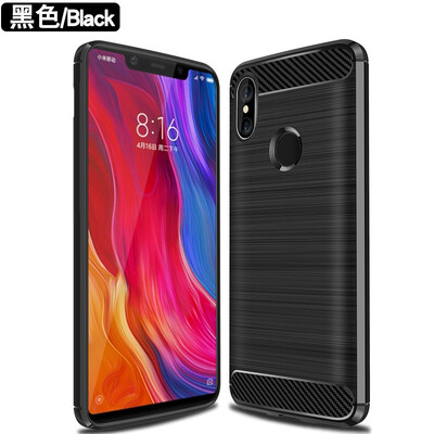 

Fivice XIAOMI Redmi MI 8 case Brushed carbon fiber silicone anti-fall soft shell phone case