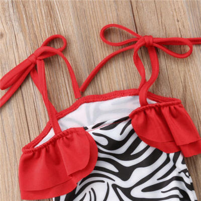 

Cute Kids Baby Girl Line Stripe Tankini Bikini Set Swimwear Swimsuit Beachwear