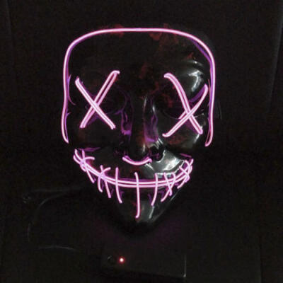 

UK Light Up Mask Smiling Stitched El Wire Halloween 2018 Rave Cosplay Edm Purge