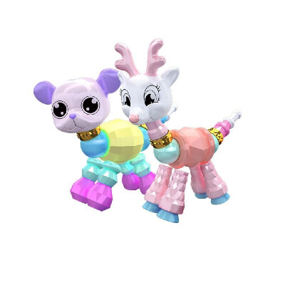 

2Pcs Twisted Animal Pets Puppy Sika Deer Collectible Bracelet Set for Kids Birthday Party Pretend Play