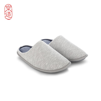 

JZAO simple&comfortable home indoor non-slip high rebound warm couple clip flower flashing slippers light gray L