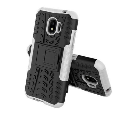 

Fivice Samsung J2 Pro 2018 Case TPU anti-fall tire pattern back clip bracket phone case