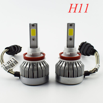 

1pair Car Headlamp 12V 60W Auto COB LED light Bulb 6000lm Automobile Headlights H4 H7 H8 H9 H11 9006 6000K Car fog lighting Lamp