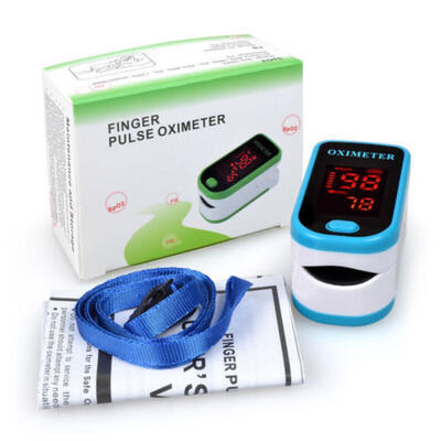

SPO2 PR Finger tip Pulse Oximeter Blood Oxygen Heart Rate Monitor Pouch& Lanyard