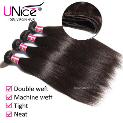 

UNice Hair Peruvian Straight Human Hair Raw Virgin Hair 3 Bundles