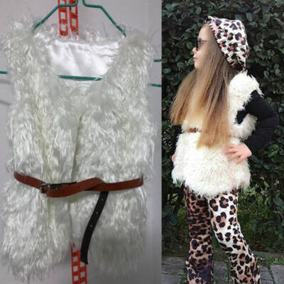 

Toddler Baby Girl Outerwear Faux Fur Winter Warm Waist Vest Gilet Waistcoat Coat