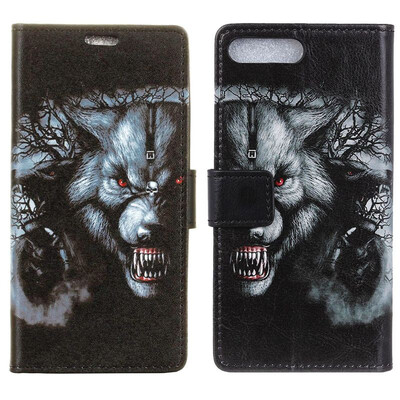 

MOONCASE Oppo R15 Neo Painted Leather Case - Black Wolf