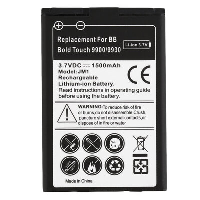 

1300mah литий-ионная аккумуляторная батарея для BlackBerry смелые 9900 9930 черный