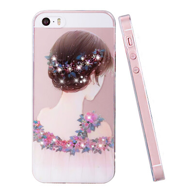 

Pizza Apple iphone5s / 5 / se mobile phone shell 5s / iphone SE mobile phone shells personality diamond drop silicone shell soft girl back shadow girl