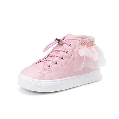 

chunchuntu 2018 Winter Children Fashion Sport Trainer Baby Girl Brand High Top Sneaker Toddler Pu Leather Shoe Black 3789