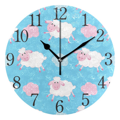 

Wall Clock Arabic Numerals Design Cute Lambskin Children Round
