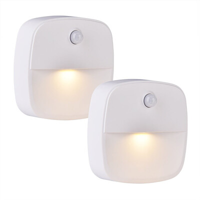 

3-Pack Warm White LED Motion Sensor Stick-On Night Light Cordless Battery-Powered Auto Night Lamp for Bedroom Bathroom Kitchen Hal