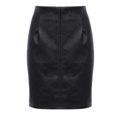 

Brief Zipper Design Leather Skirt for Women