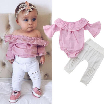 

Newborn Infant Kid Baby Girls Tops Romper Bodysuit Leggings Outfits Clothes Set