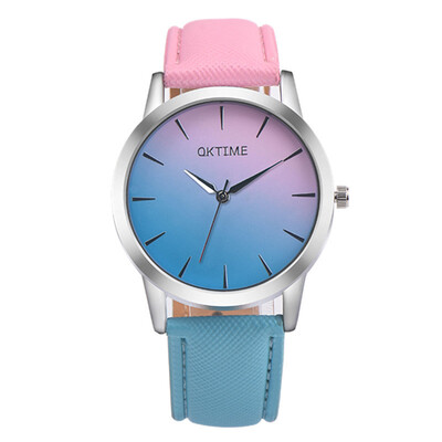 

OKTIME New Fashion Women Colorful Jelly Sports Quartz Leather Band Students Casual Wrist Watches