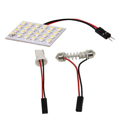 

48 SMD 3528 48 LED Panel White Car Reading Map Lamp Auto Dome Interior Bulb Roof Light with T10 Adapter