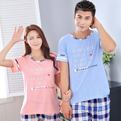 

Arctic cashmere short-sleeved pajamas comfortable couple pajamas home men&women pajamas home service summer men&women pajamas B541106511-3 alphabet male