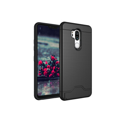 

Fivice LG G7 Case TPU all-inclusive anti-drop brushed card with bracket mobile phone case