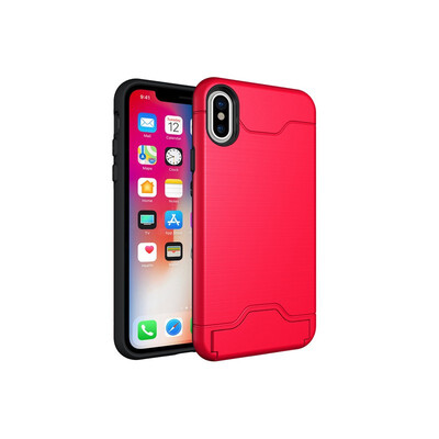 

Fivice iPhone X Case TPU all-inclusive anti-drop brushed card with bracket mobile phone case
