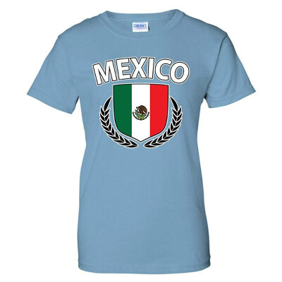 

Mexico Flag Creat Olive Wreath Laurel Mexican Pride Womens T-Shirt