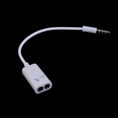 

35mm Headphone Microphone Stereo Audio Splitter Adapter Cable White