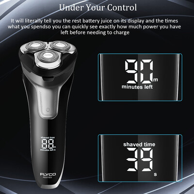 

Flyco FS377EU Electric Shaver Beard Trimmers with 3 Floating Heads Shaving Razor Fully Washable Quick Rechargeable Hair Trimmer We