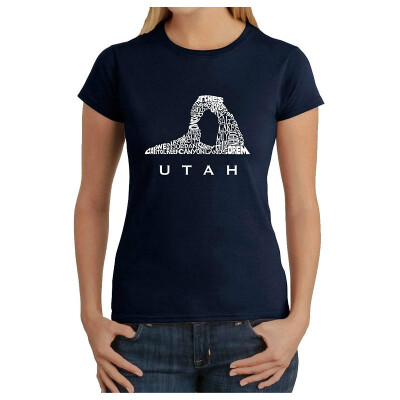 

Womens Word Art T-Shirt - Utah- LA Pop Art