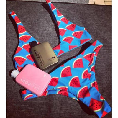

Women Watermelon Bikini Triangle Swimwear Swimsuit Bathing suit Beachwear  M L