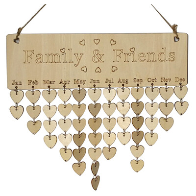 

UpperX Creative Fashion Wood Birthday Important Day Reminder Board DIY Calendar Family&Friends Love Accessories