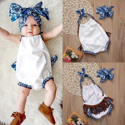 

Newborn Baby Girl Bodysuit Floral Romper Jumpsuit Outfit Summer Clothes Sunsuit