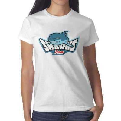 

Funny Black Geometric Shark Pretty Women White T-Shirt Cotton Fashion T-Shirts