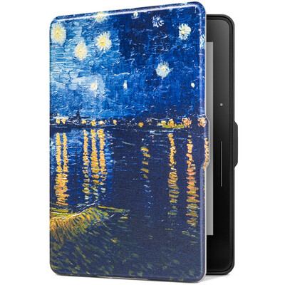 

Natusun KV-08 Адаптация Kindle 1499 Protector / Case Kindle Voyage Парусный дуэт Спящий кожаный чехол Van Gogh - Звездная ночь
