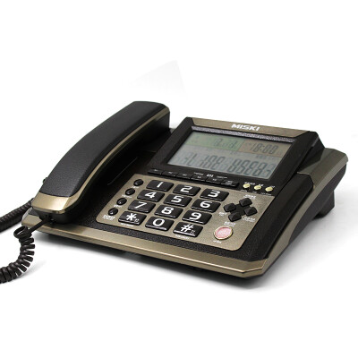 

Misaki MSQ 605 Caller ID Phone / Chinese and English voice number / group listening / mute / off bell / anti-lightning / anti-interference / home office machine (gold coffee